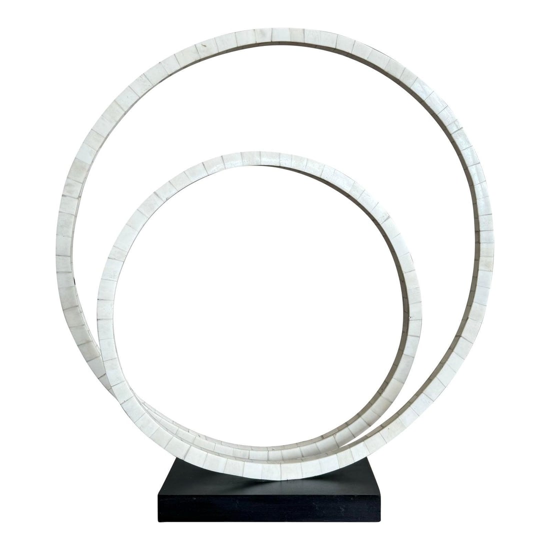 Ivory Tessellated Bone Sculpture on Black Wooden Base (1 of 7)