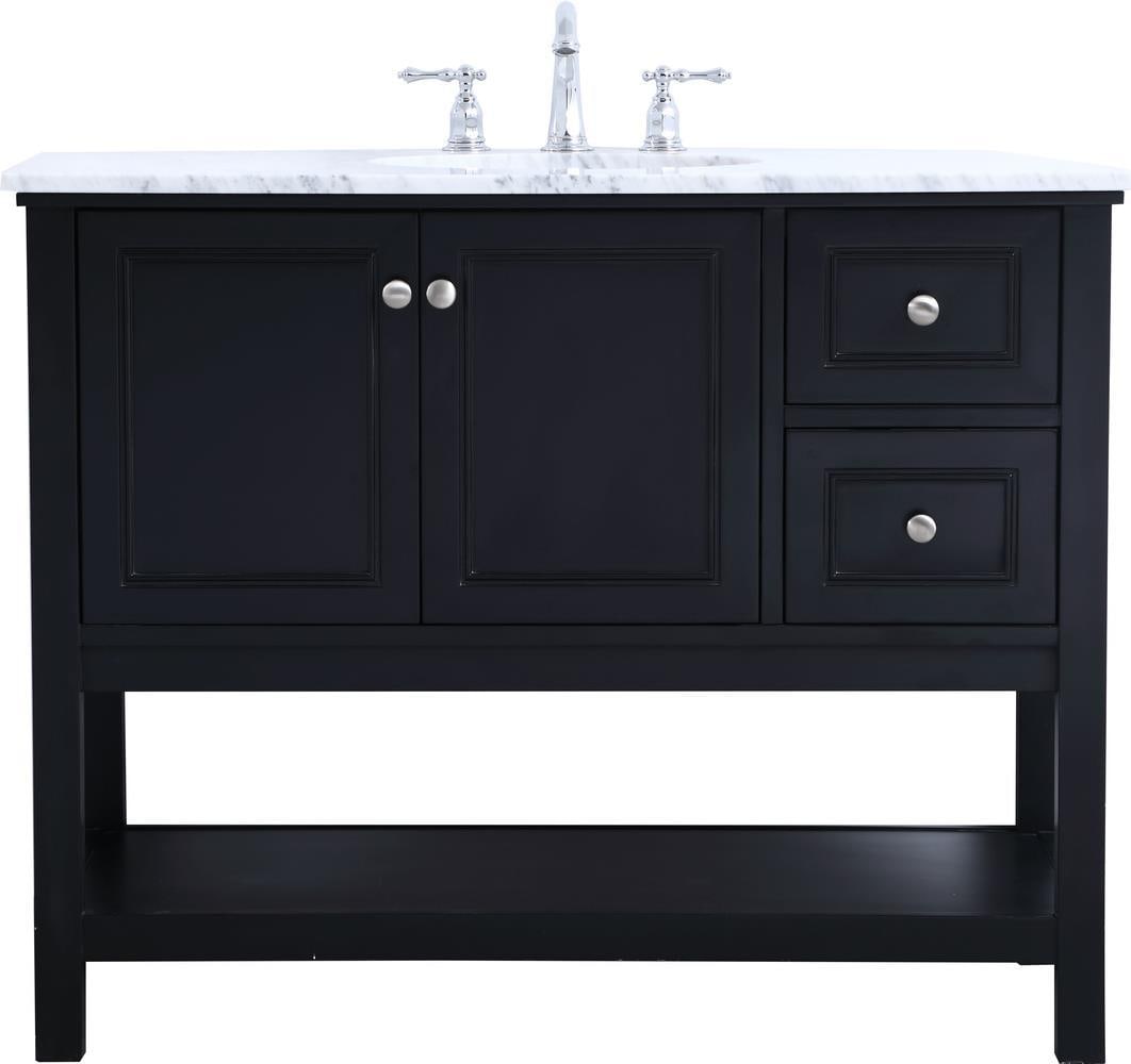 Elegant Lighting 42 Inch Contemporary Bathroom Vanity in Brushed Nickel: Elegant Lighting 42 Inch Contemporary Bathroom Vanity in Brushed Nickel Enhance your modern bathroom with this stylish 42-inch vanity. Crafted from solid wood, it features a contemporary design that s