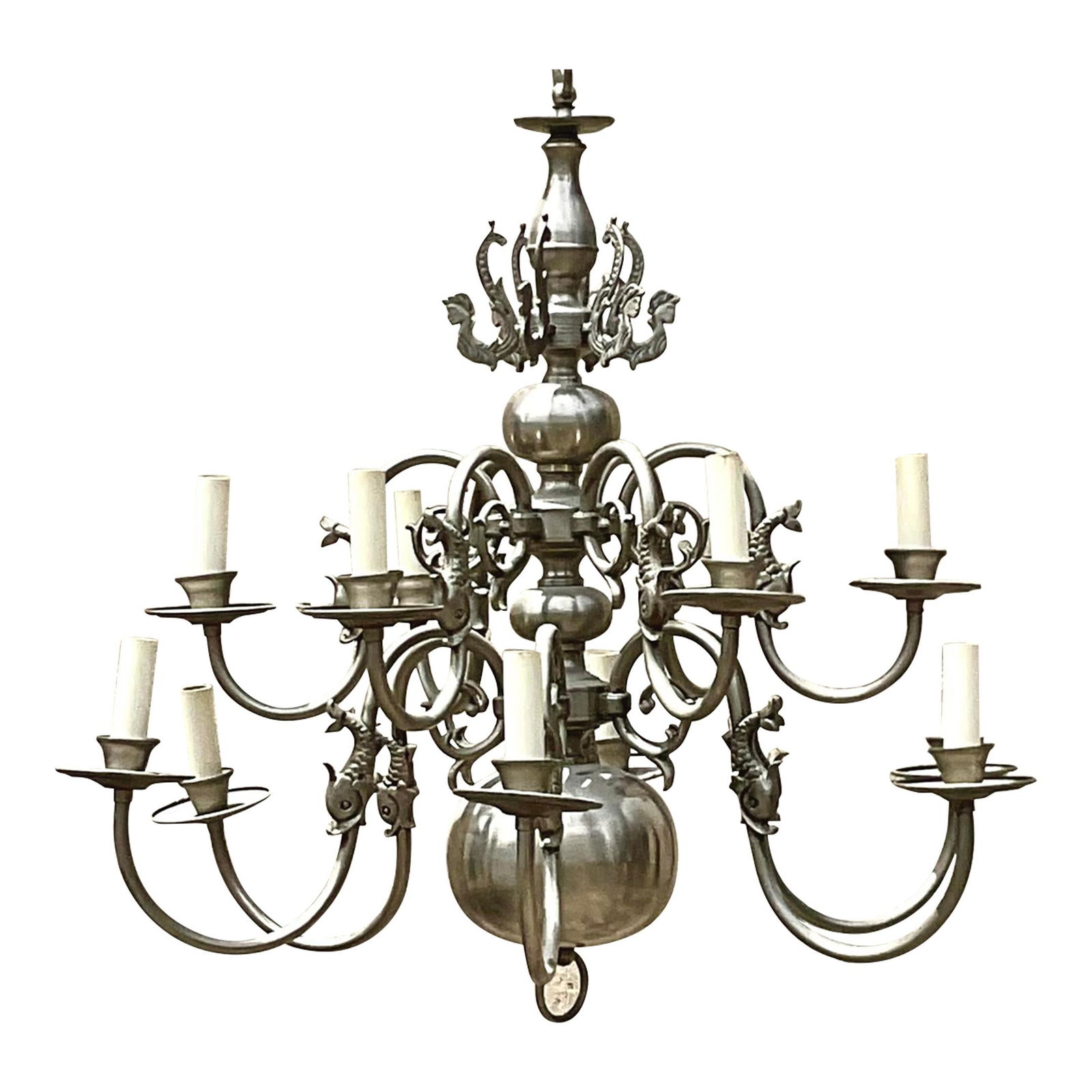 Vintage Regency Mermaid Chandelier Dark Gray Metal 30x30x32: Vintage Regency Mermaid Chandelier Dark Gray Metal 30x30x32 Transform your living space with the Vintage Regency Mermaid Dutch Boy Chandelier. This exquisite chandelier showcases a whimsical mermaid d