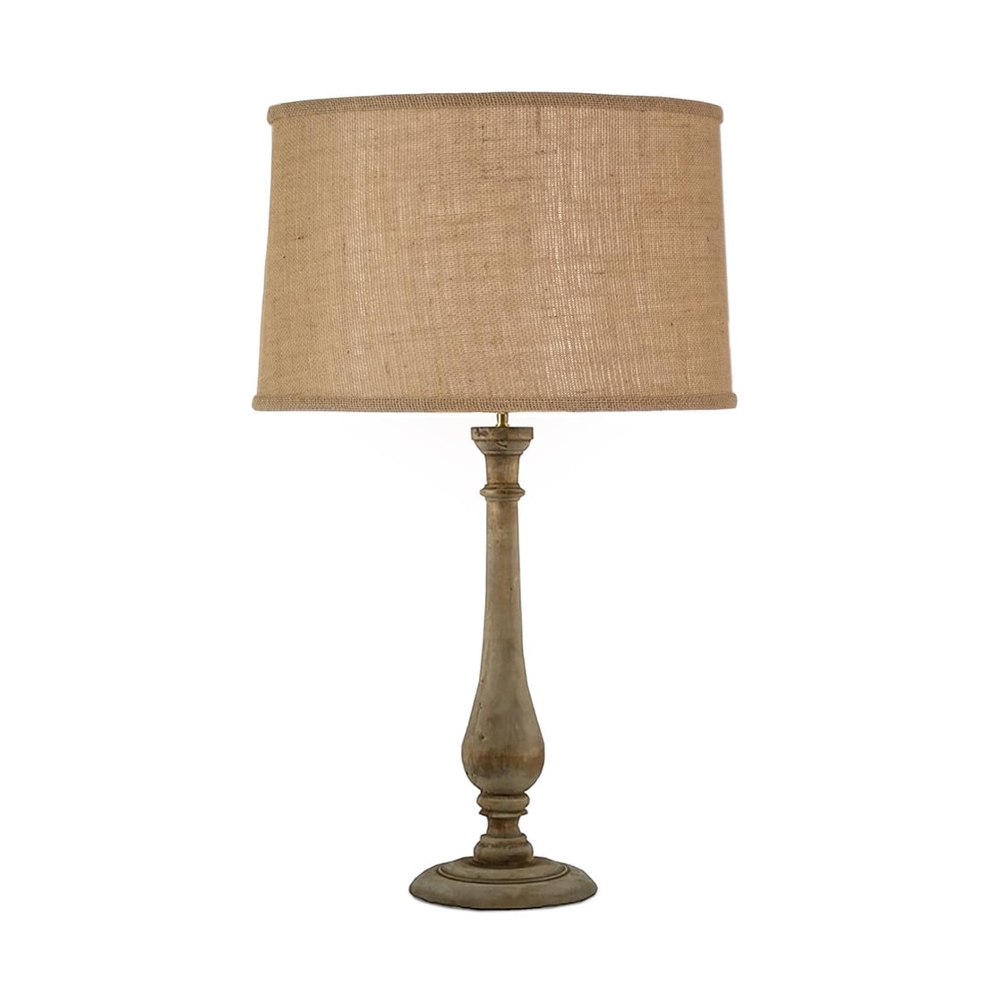 Zentique Rustic Elm and Burlap Buffalo Table Lamp 29 Inches (1 of 1)