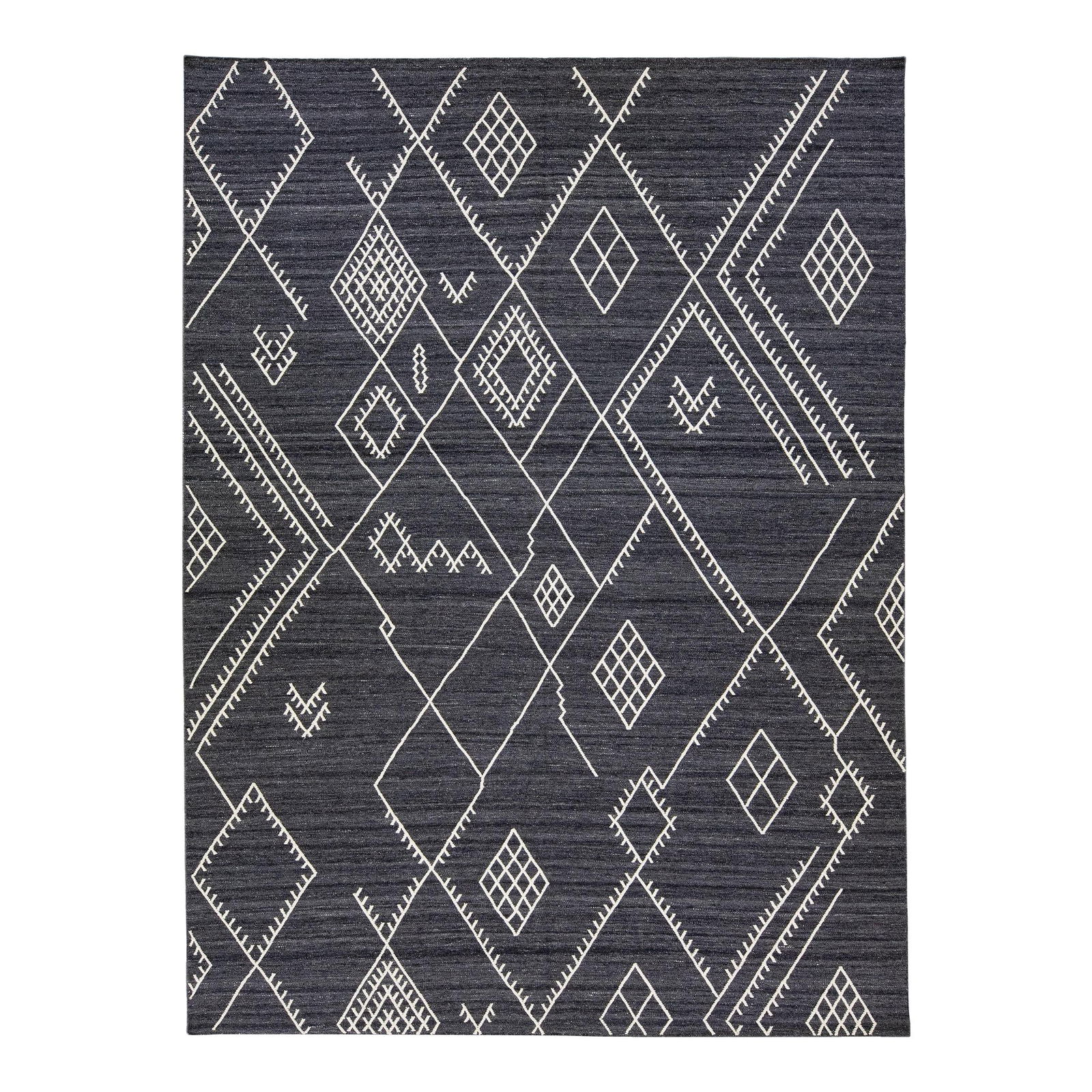 Nantucket Collection Charcoal Wool Kilim Rug 10'2 x 13'9 (1 of 7)