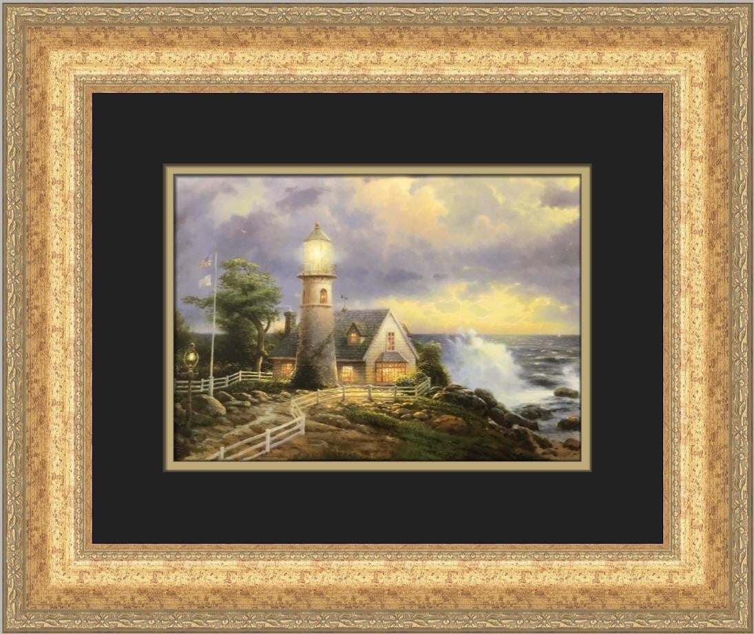 Thomas Kinkade A Light in the Storm Custom Framed Print 16 x 19 (1 of 2)