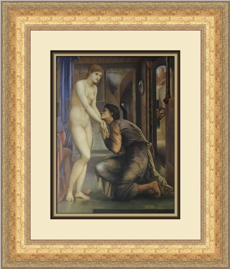 Edward Burne-Jones The Soul Attains Custom Framed Aesthetic Print 1987: Edward Burne-Jones The Soul Attains Custom Framed Aesthetic Print 1987 This beautiful custom framed print titled "The Soul Attains" is created by the renowned artist Edward Burne-Jones. The artwork fe
