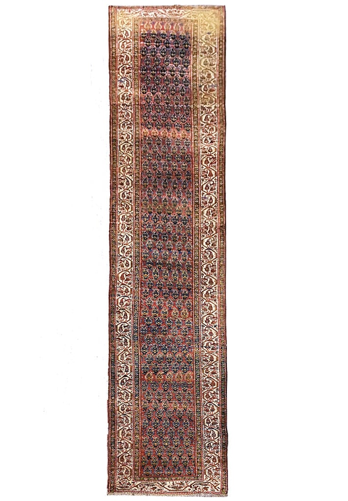 Antique Persian Runner 3.4 x 17.2 ft Elegant Design (1 of 11)