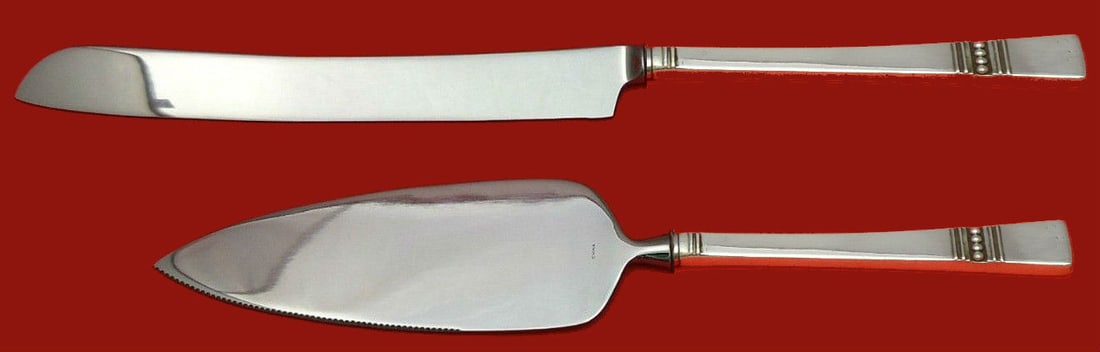 Reed and Barton Diadem Sterling Silver Wedding Cake Set 2pc (1 of 1)