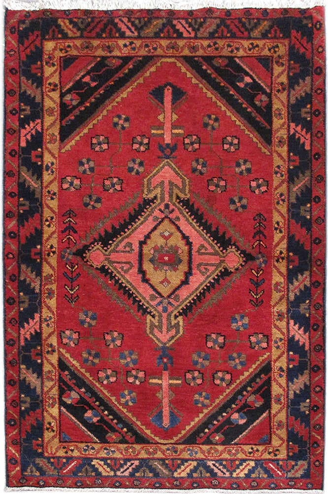 Persian Village Tribal Rug 3.7 x 5.7 Dark Color Design (1 of 6)