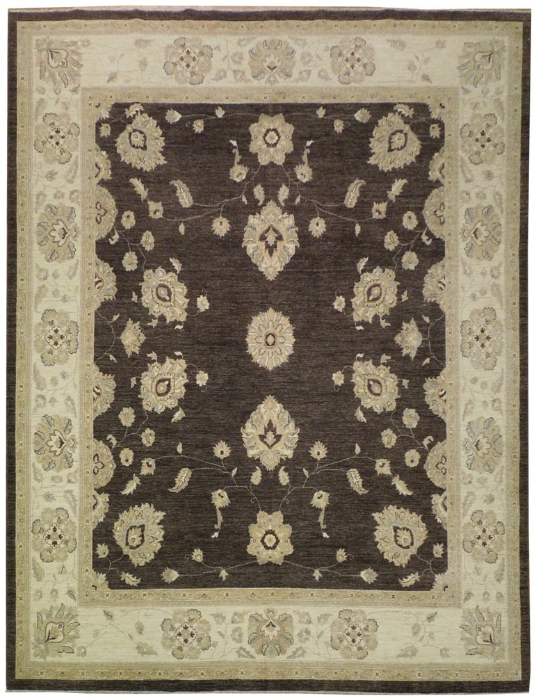 Hand-Knotted 9x11.5 Dark Grey Chobi Peshawar Area Rug: Hand-Knotted 9x11.5 Dark Grey Chobi Peshawar Area Rug Free continental US Shipping Transform your space with this exquisite 9 x 11.5 Dark Grey Chobi Peshawar Rug, a sophisticated addition that radiate