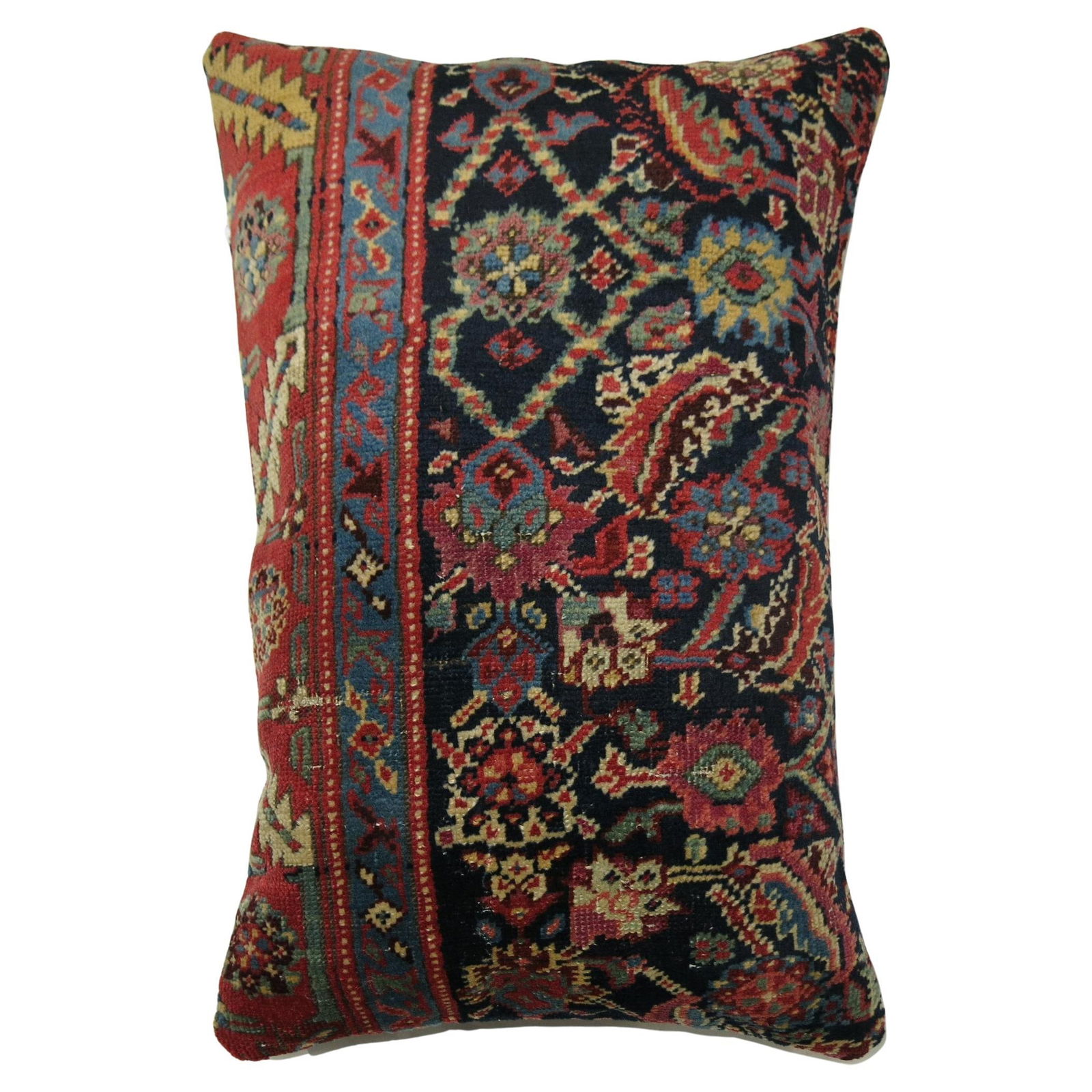 Traditional Navy Persian Mahal Rug Pillow 15 x 21 Tudor Style (1 of 4)