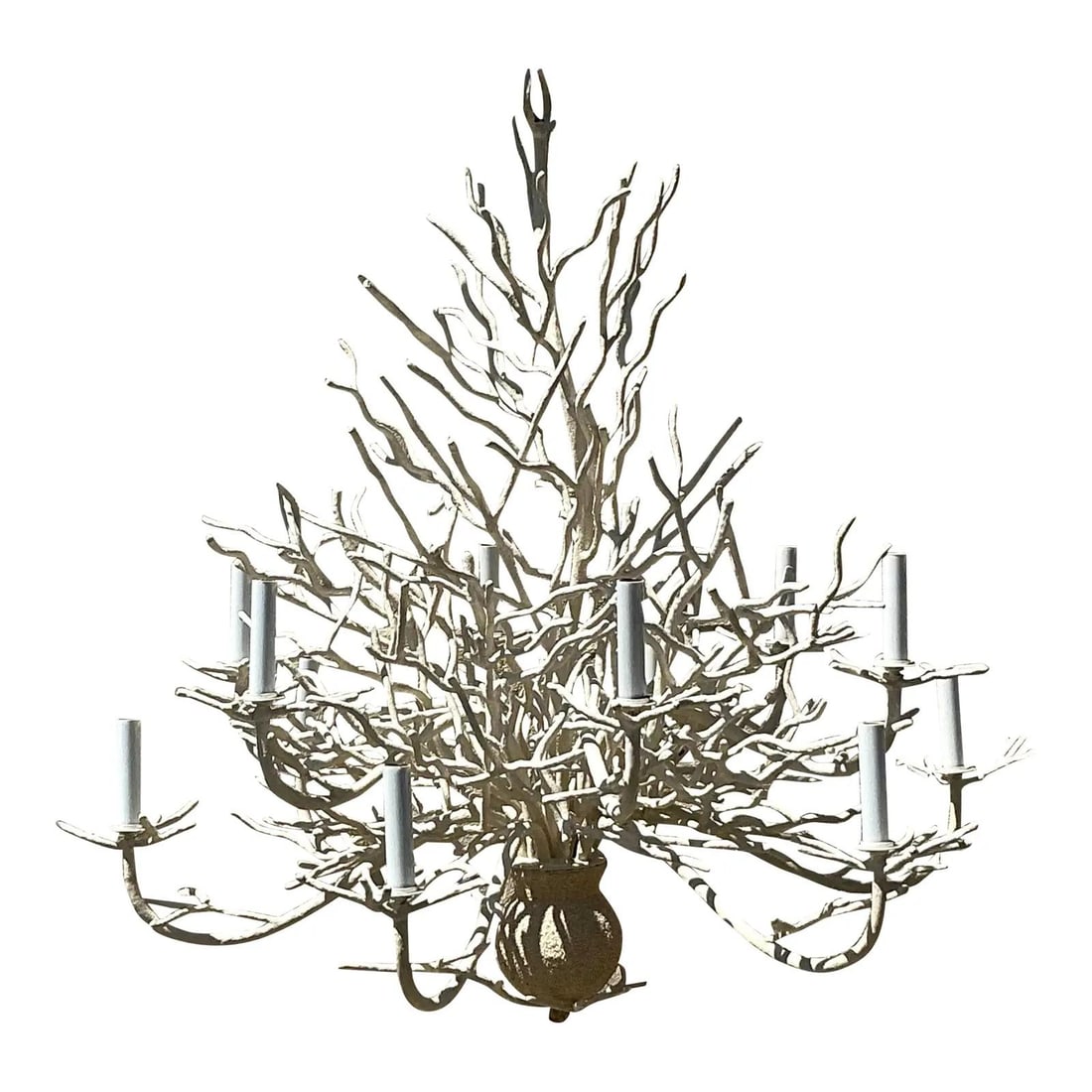 Vintage Coastal Coral Branch Chandelier Off-White Metal 37.25x34x38: Vintage Coastal Coral Branch Chandelier Off-White Metal 37.25x34x38 Embrace the tranquil essence of the ocean with this Vintage Coastal Coral Branch Chandelier. Designed to mimic the graceful flow of