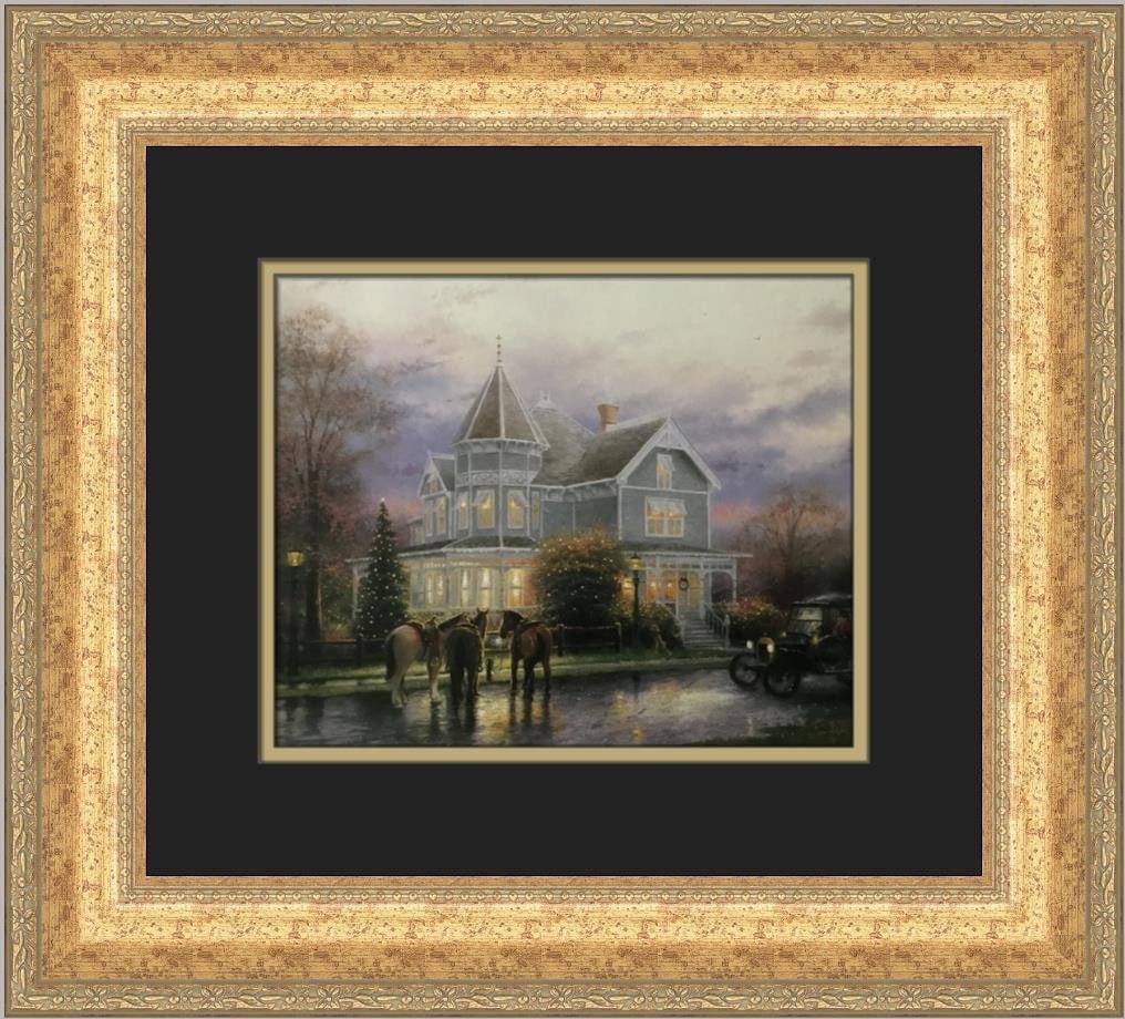 Thomas Kinkade Christmas Memories Custom Framed Print 16x18 Landscape Art (1 of 2)