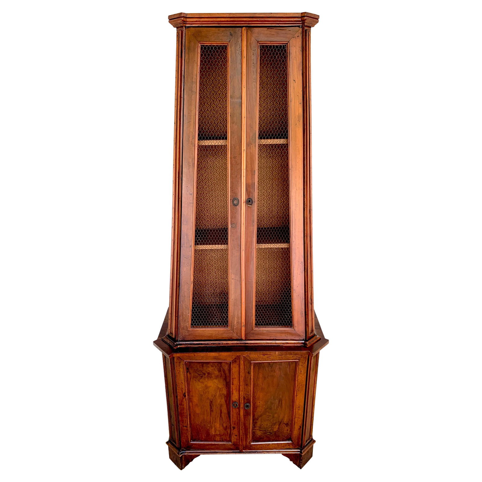 19th Century Italian Neoclassical Olivewood Cabinet with Brass Mesh Doors (1 of 14)