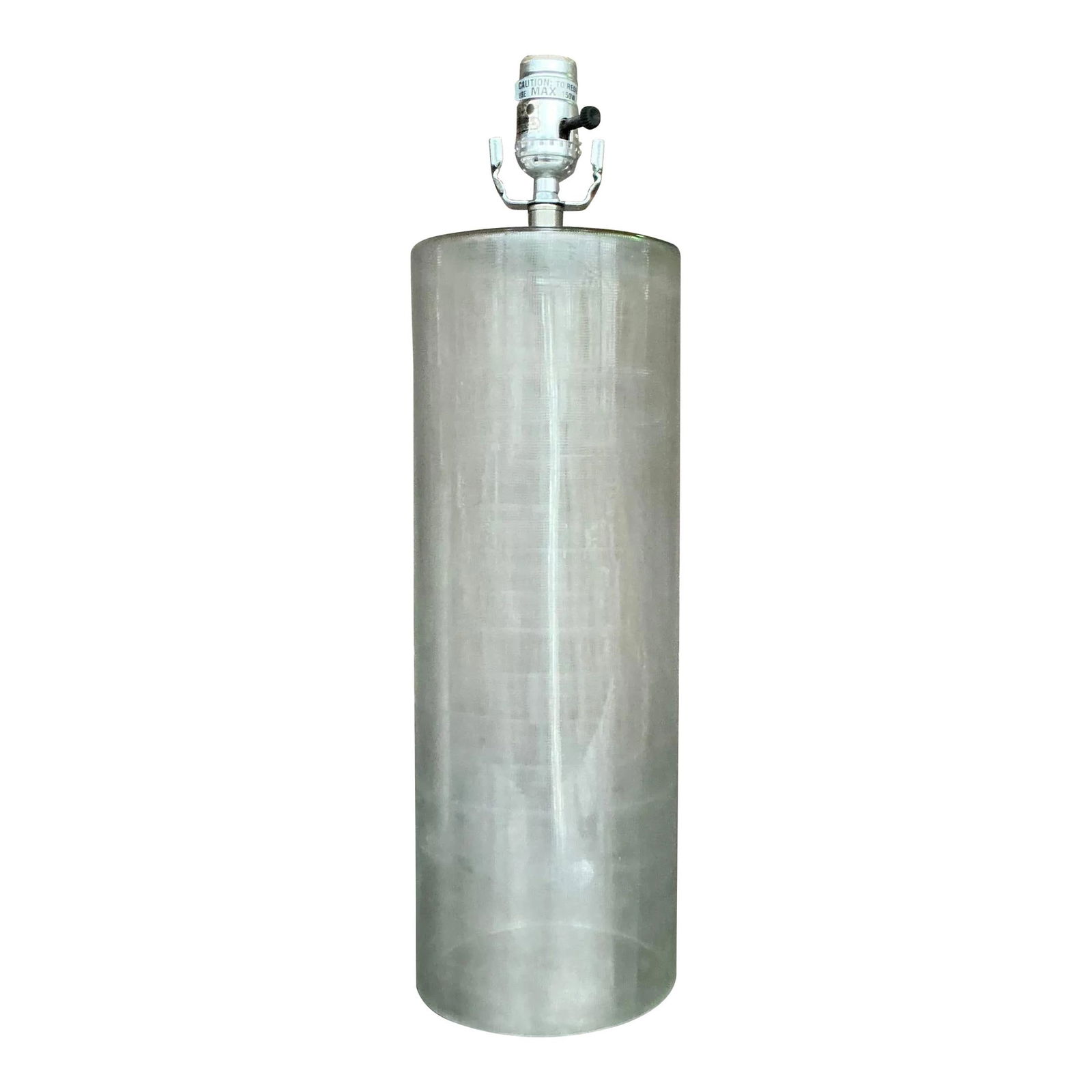 Vintage Contemporary Frosted Glass Lamp Gray Metal Design (1 of 6)