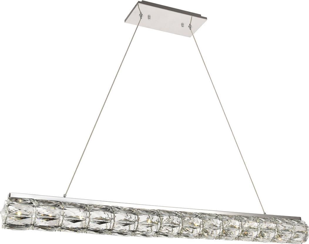 Elegant Lighting Valetta Chrome Adjustable Pendant Light Royal-Cut Crystal (1 of 1)