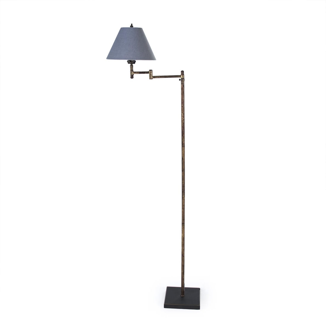 Zentique Angelo Floor Lamp 49in Brass Copper Iron Linen Ebony Gray (1 of 2)