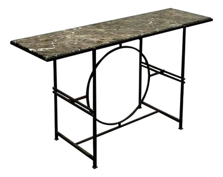 Vintage Boho Wrought Iron Console with Empress Stone Top (1 of 10)