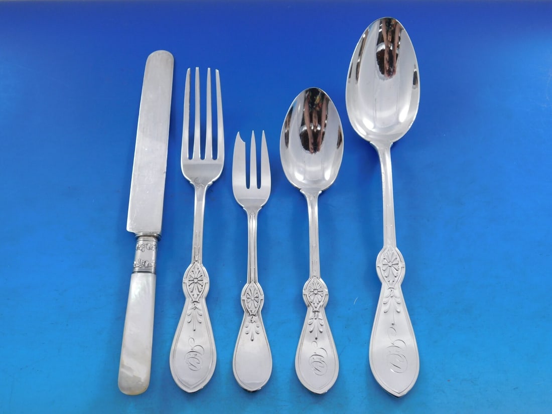 Rare Gorham Ionic Sterling Silver Flatware Set 33 Pieces for 6 with Storage Chest (1 of 10)