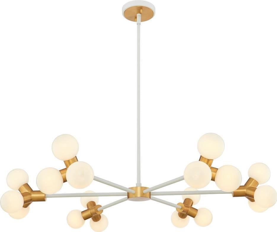 Kalco Tres Collection Modern Brass Chandelier Dimmable 36in (1 of 1)