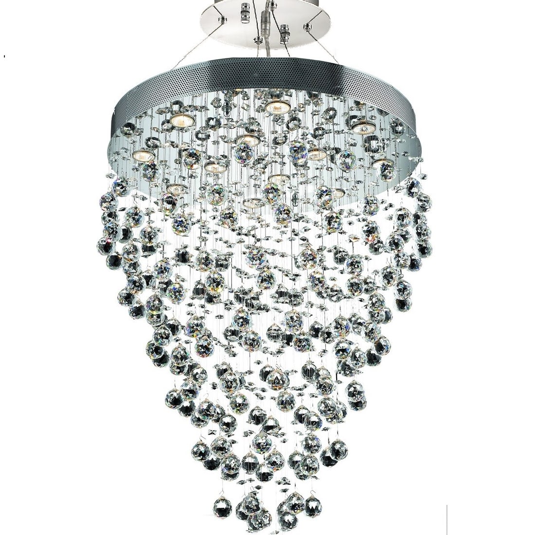 Galaxy 12 Light Chrome Crystal Chandelier with 28 Inch Diameter and 36 Inch Height (1 of 6)