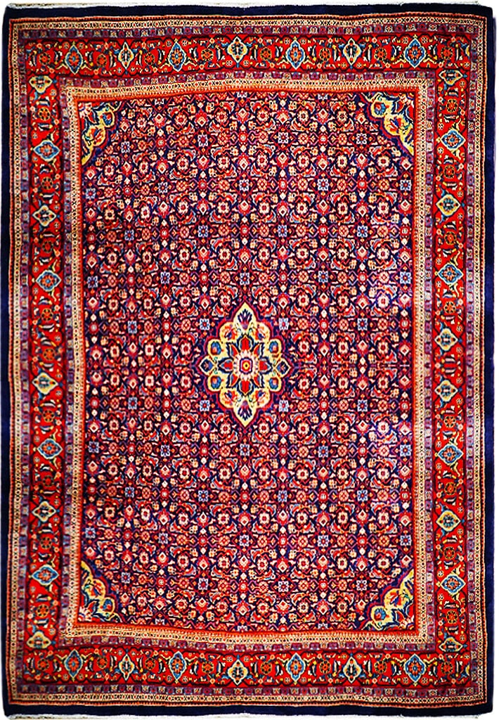 Navy Blue Handmade Herati Persian Tabriz Rug 9.8 x 13.2 Feet (1 of 6)