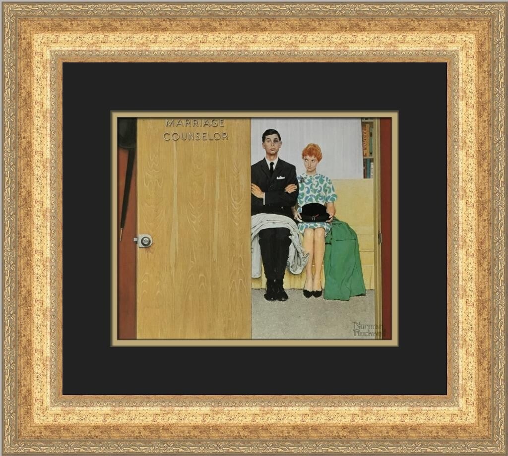 Norman Rockwell The Marriage Counselor Custom Framed Print Americana Art (1 of 2)