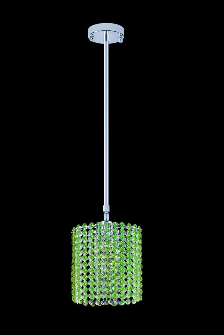Artistry Green K9 Crystal Oval Pendant Chandelier Light 1-Light Chrome (1 of 2)