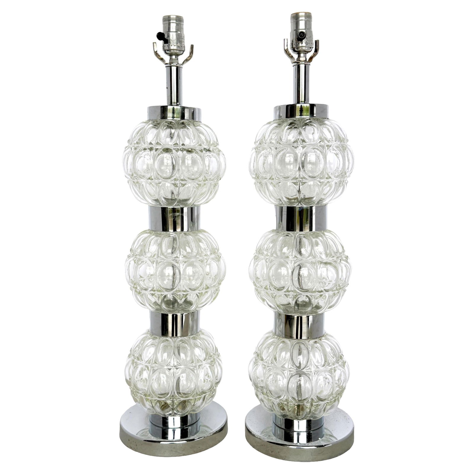 1960s Italian MOD Space Age Murano Glass Column Lamps Set of 2 (1 of 6)