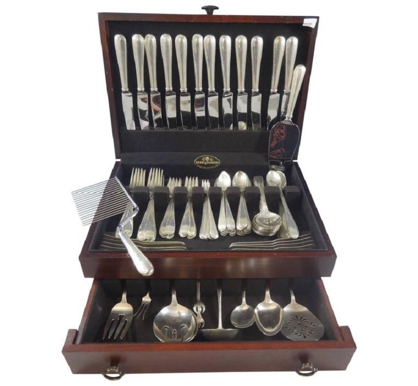 Gorham Feather Edge Sterling Silver Flatware Set 120 Pcs with Bonus Chest (1 of 12)
