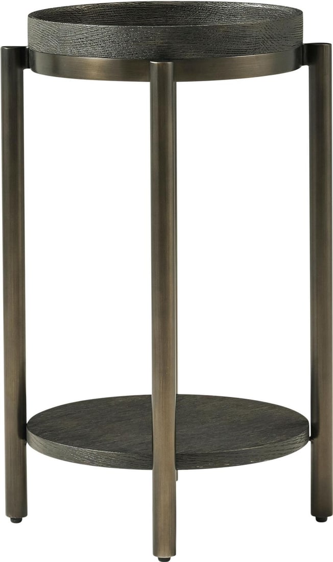 Theodore Alexander Charcoal Oak Circular Side Table (1 of 5)