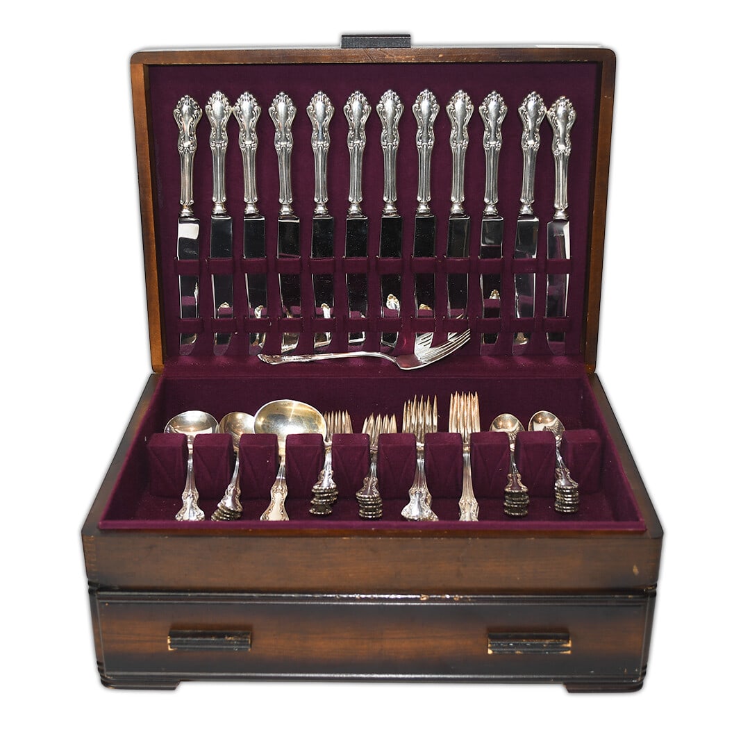 Princess Elizabeth Sterling Flatware Set for 12 by National Silver 64 Pieces with Display Box (1 of 7)