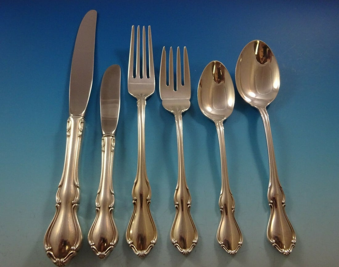 Reed & Barton Hampton Court Sterling Silver Flatware Set for 12 79 Pieces (1 of 9)