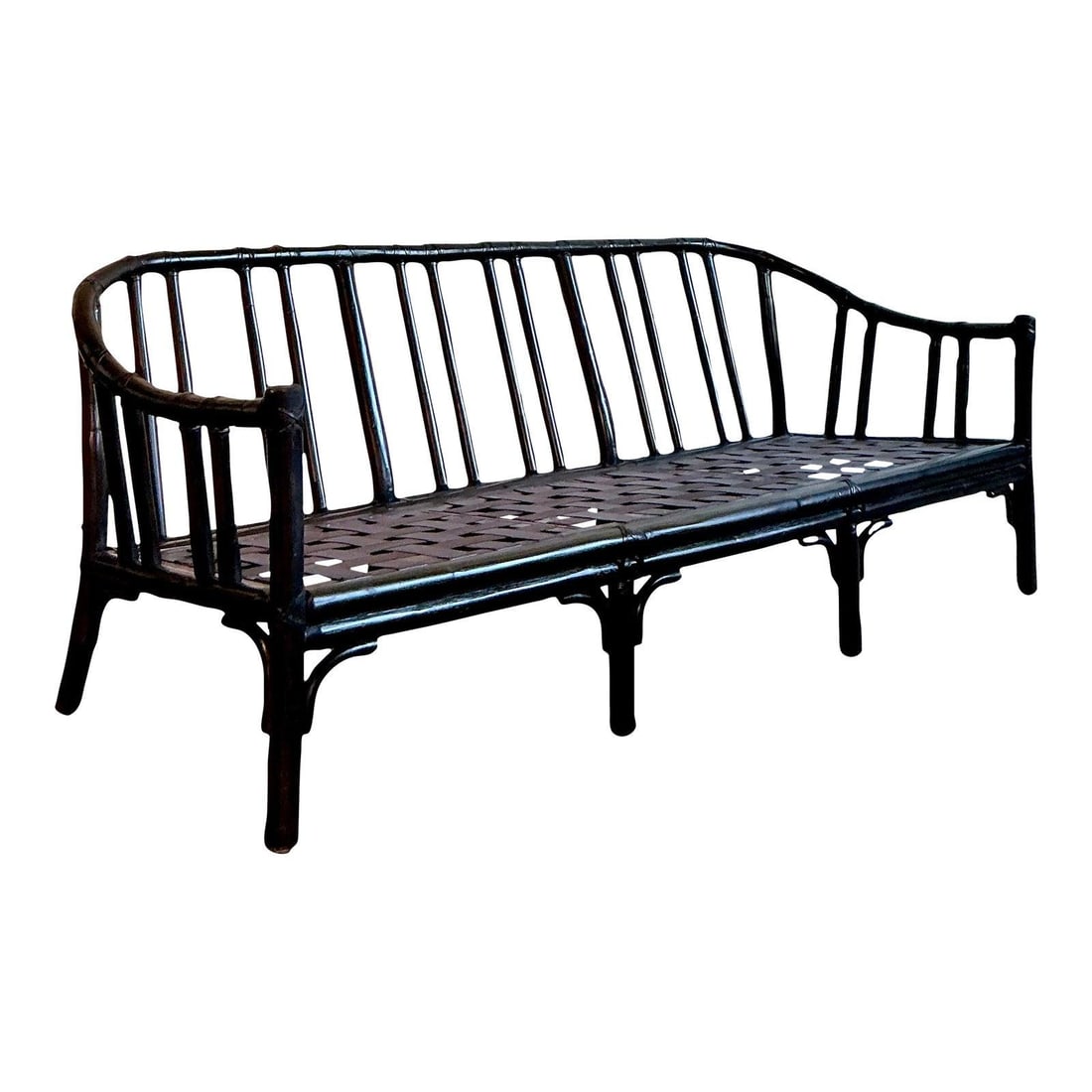 Vintage McGuire Rattan Sofa in Black Lacquer Finish (1 of 10)