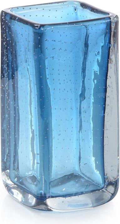 John-Richard Hand-Blown Ocean Blue Rectangular Glass Vase (1 of 1)