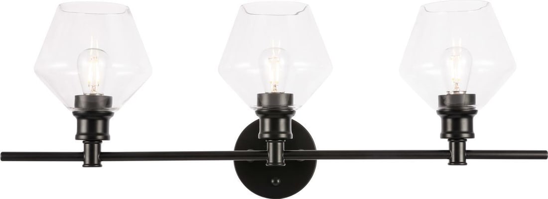 Elegant Lighting Gene Collection 3-Light Black Wall Lamp UL-Listed (1 of 1)