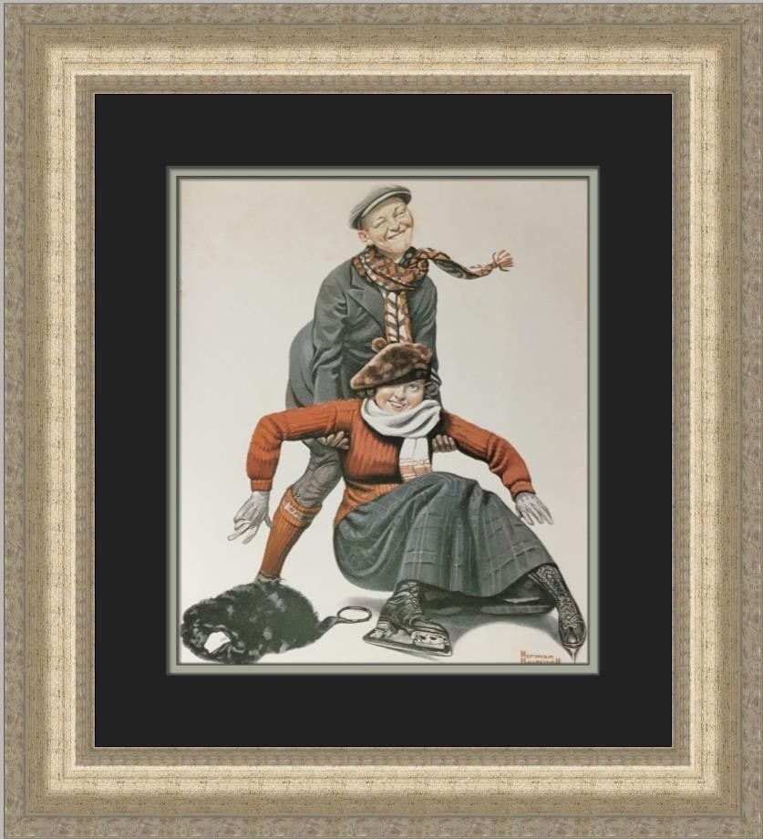 Norman Rockwell Skaters Custom Framed Print 1975 Americana Art: Norman Rockwell Skaters Custom Framed Print 1975 Americana Art Experience the charm of Americana with this custom framed print titled "Skaters" by renowned artist Norman Rockwell. Created in 1975, thi