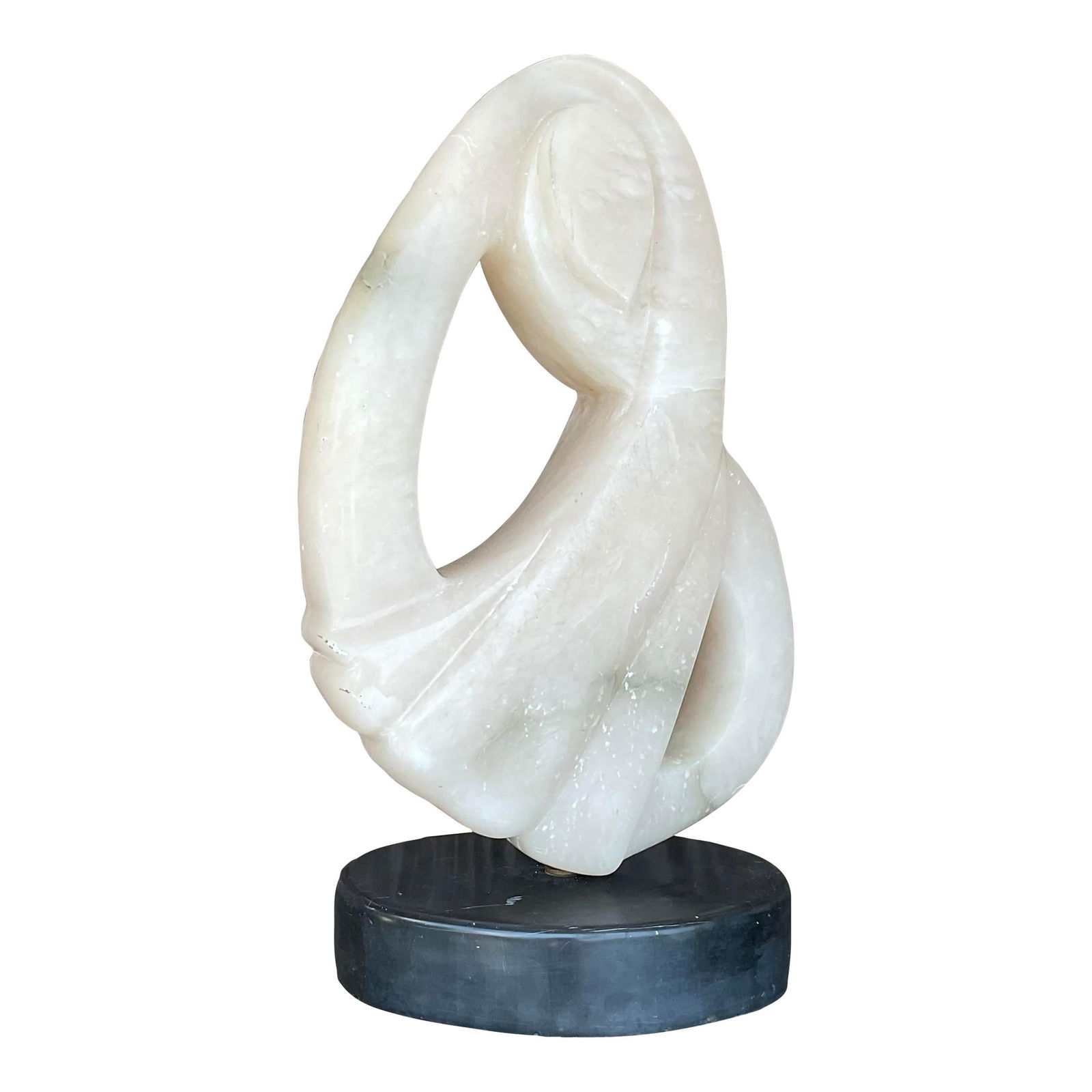 Vintage Boho Abstract Stone Sculpture 12 Inch White Art (1 of 9)
