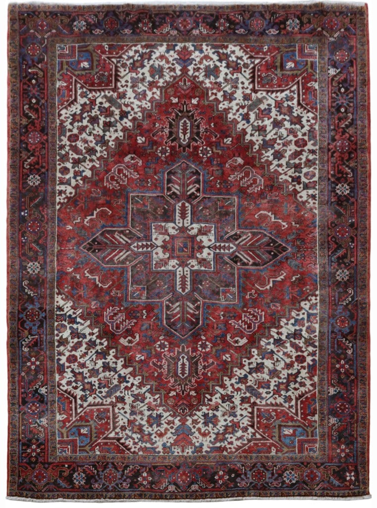 Handcrafted Pale Red Persian Heriz Rug 8' x 11' Traditional Design: Handcrafted Pale Red Persian Heriz Rug 8' x 11' Traditional Design Free continental US Shipping Introducing a stunning 7.11 x 10.10 Pale Red Persian Heriz Rug, handcrafted by skilled Persian artisans.