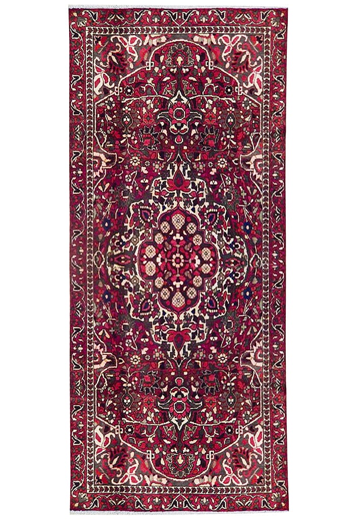 5' x 9.4' Dark Rose Semi-Antique Persian Hamadan Runner Handmade Wool (1 of 6)