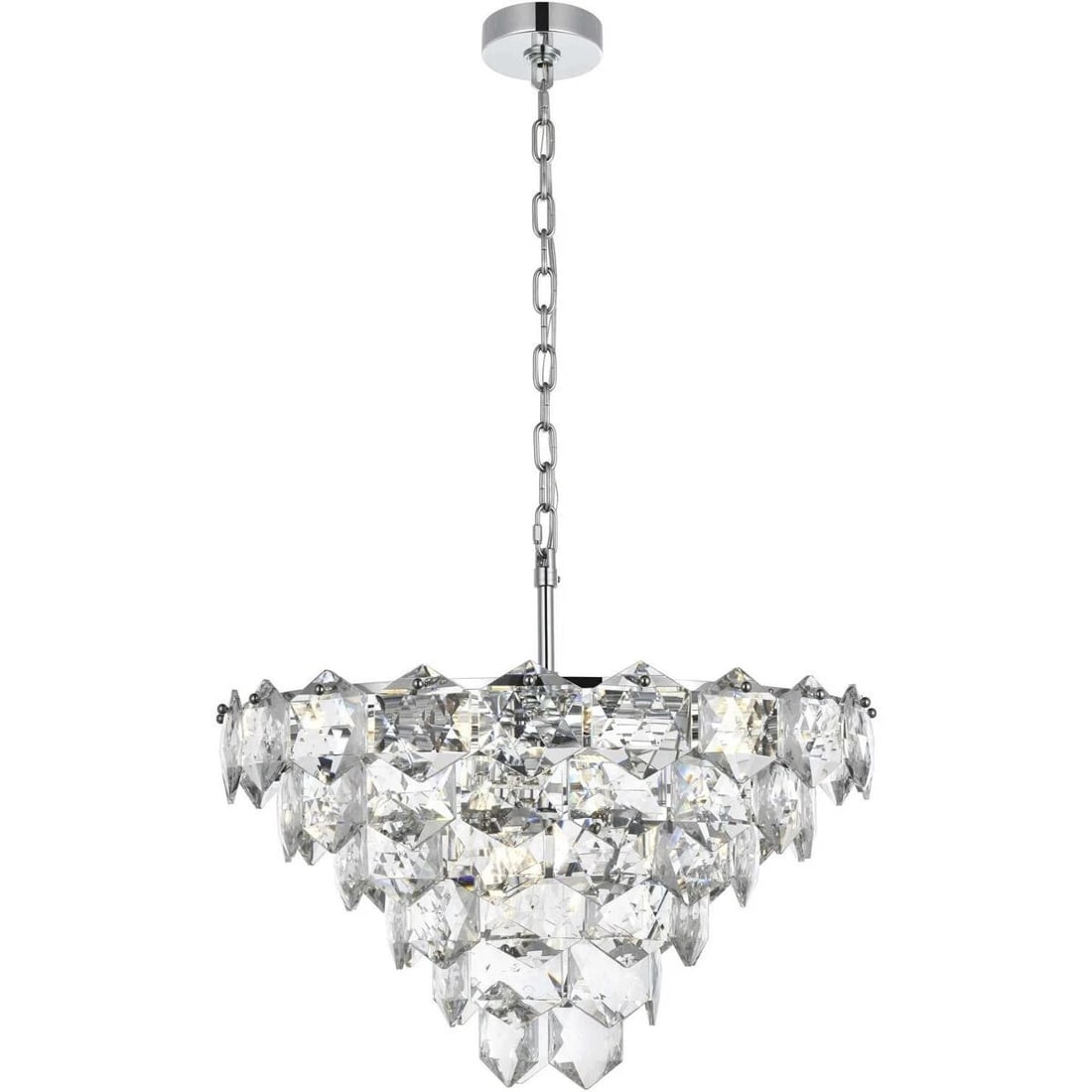 Adaline 11 Light Chrome Crystal Chandelier 24 Inch Modern Ceiling Fixture (1 of 8)