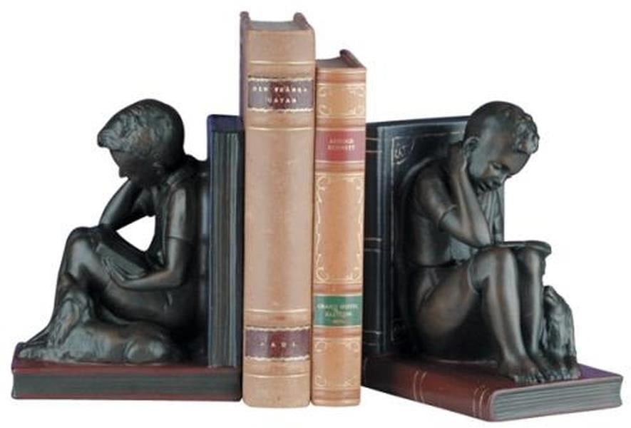 Charming Schoolboy Resin Bookends for Traditional Decor (1 of 1)
