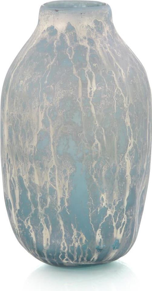 John-Richard Contemporary Powder Blue Silver Overlay Vase 16.25H (1 of 2)