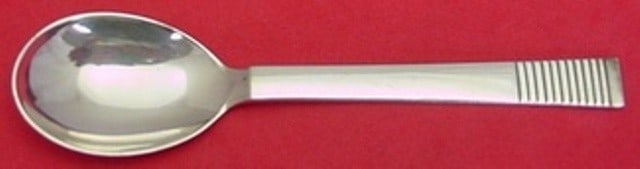 Georg Jensen Parallel Sterling Silver Child Spoon 5 3/4 Inch (1 of 2)