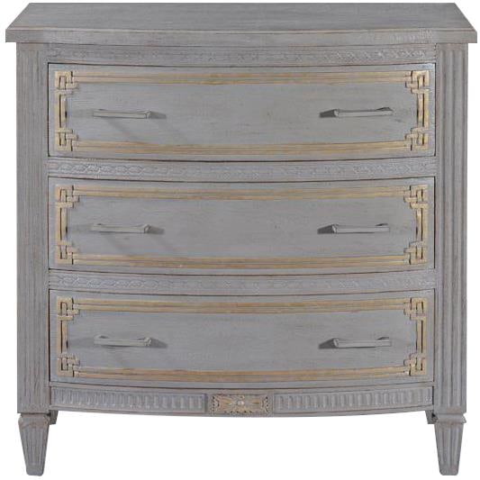 Plazzio Louis XVI Style Chest of Drawers Pewter Gray Solid Wood (1 of 3)