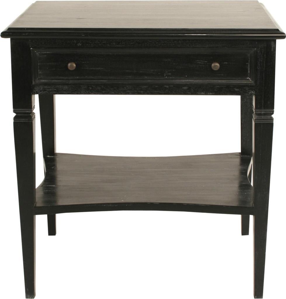 Noir Oxford Mahogany Side Table with Brass Pulls (1 of 1)