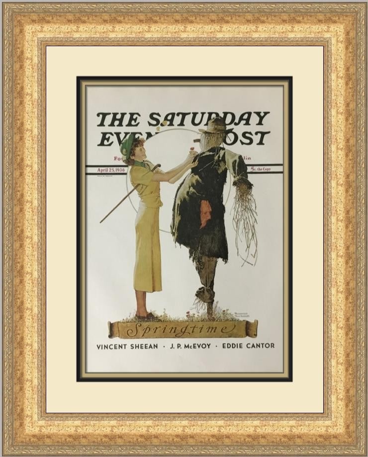 Norman Rockwell The Scarecrow Custom Framed Portrait Print 1979: Norman Rockwell The Scarecrow Custom Framed Portrait Print 1979 This beautiful custom framed print titled 'The Scarecrow' by renowned artist Norman Rockwell captures the essence of Americana. Produced