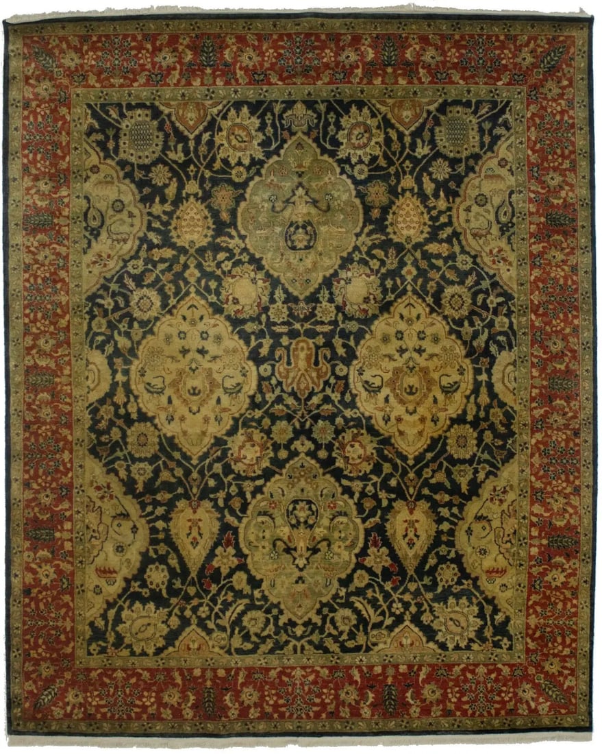Rare 7'8 x 9'5 Hand-Knotted Floral Oriental Rug Wool Eco-Friendly (1 of 17)