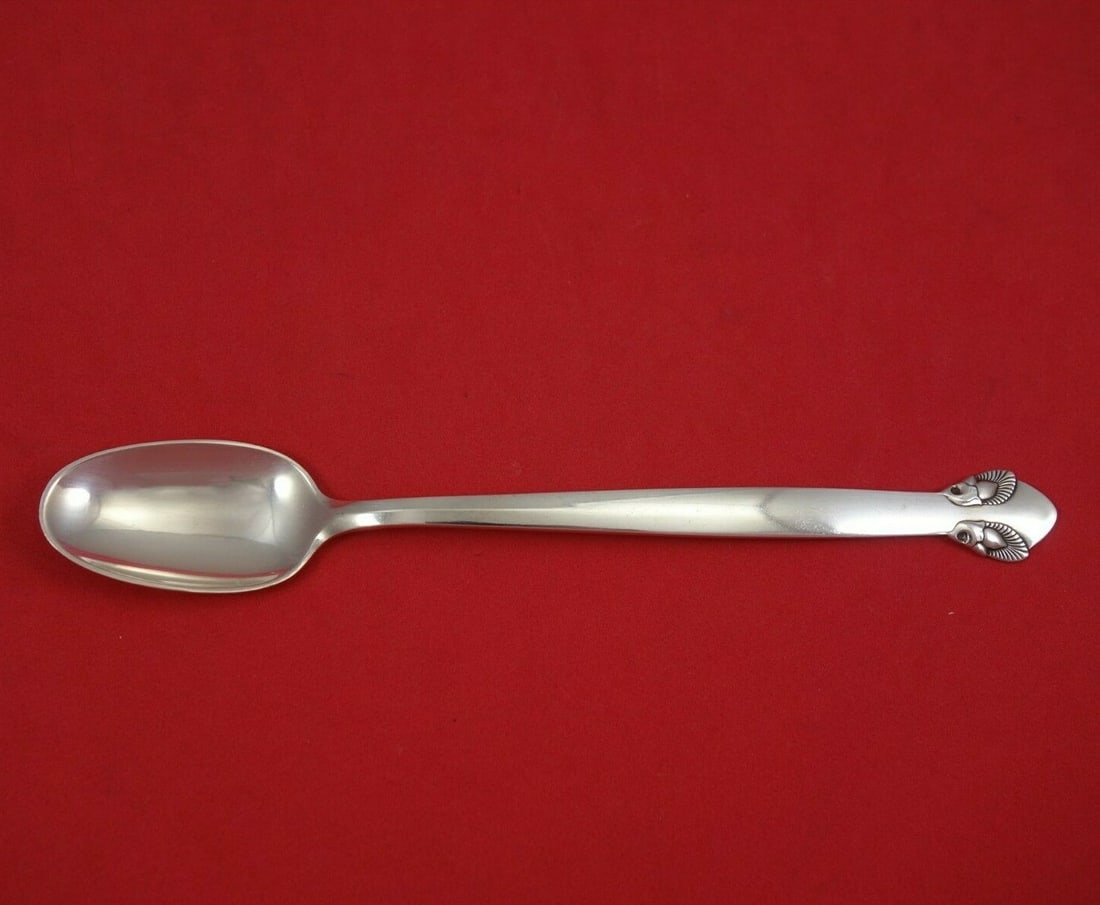 Georg Jensen Bittersweet Sterling Silver Iced Tea Spoon 6 3/4 Vintage: Georg Jensen Bittersweet Sterling Silver Iced Tea Spoon 6 3/4 Vintage Introducing a vintage iced tea spoon from the renowned Georg Jensen, crafted in sterling silver. This exquisite spoon measures 6 3