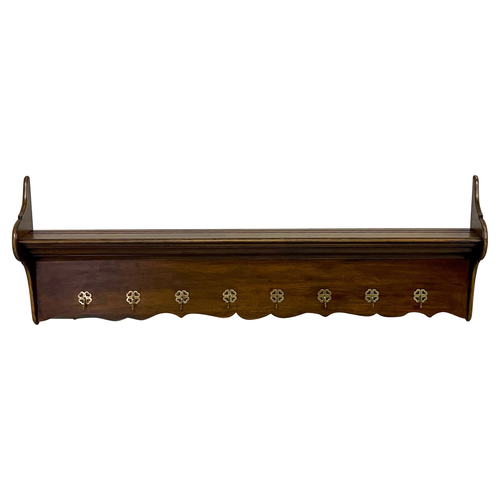 Georgian Antique Irish Mahogany Brass Coat Rack Circa 1910 (1 of 12)
