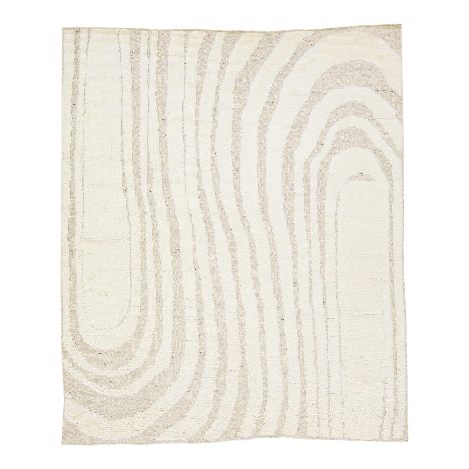 Contemporary Moroccan Wool Rug 8 x 10 Ivory Abstract Design (1 of 7)
