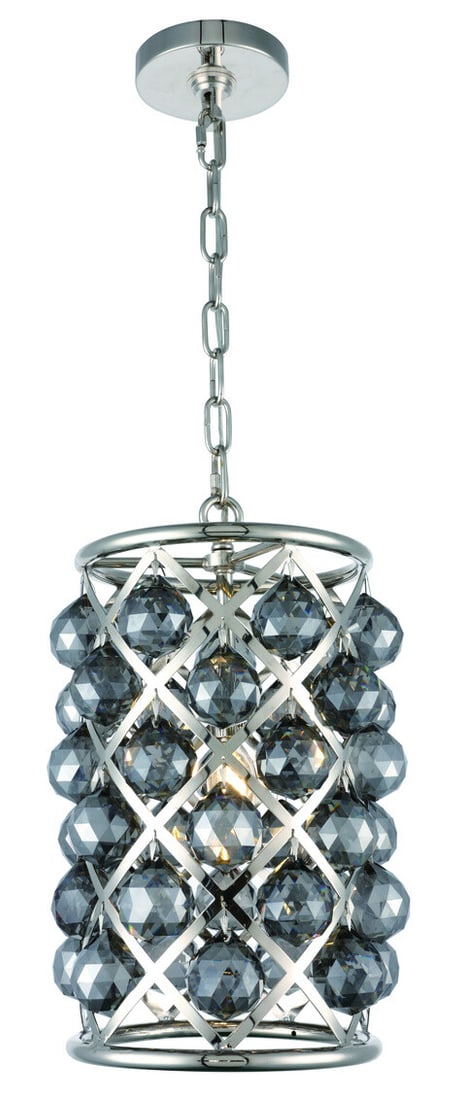 Madison 1 Light Crystal Pendant With Polished Nickel Finish And Silver Shade (1 of 2)