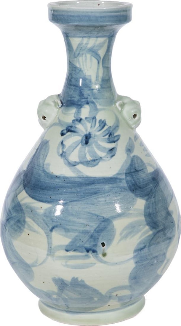 Handcrafted Asian Style Ceramic Vase 18.5H Unique Design (1 of 4)